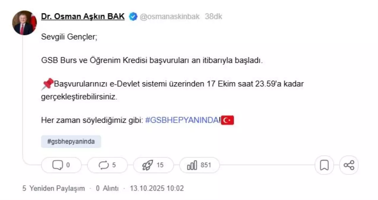 genclik ve spor bakanligi 2025 2026 egitim ogretim donemi burskredi basvurulari basladi MELDJ74C.jpg